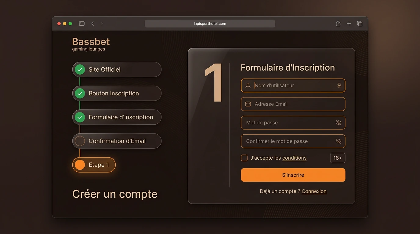 Étapes pour créer un compte Bassbet